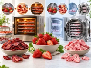 تفاوت توت فرنگی خشک و فریز درای
