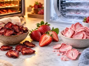 تفاوت توت فرنگی خشک و فریز درای