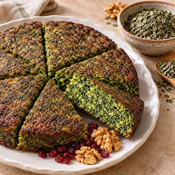 طرز تهیه کوکو سبزی با سبزی خشک